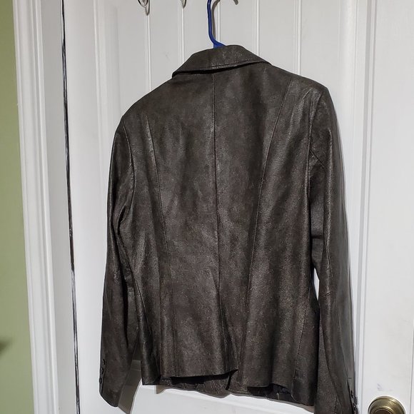 John Paul Richard Leather Blazer, size 10 - Picture 4 of 4